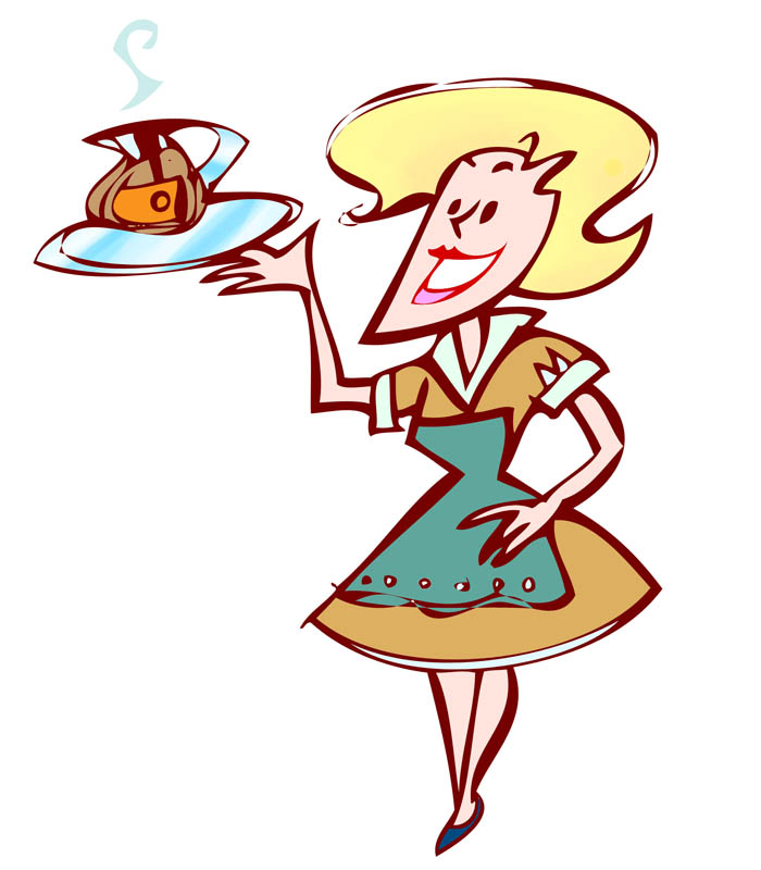 Waitress clipart animated. Free cartoon download clip