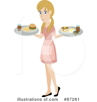 Illustration by rosie piter. Waitress clipart diner waitress