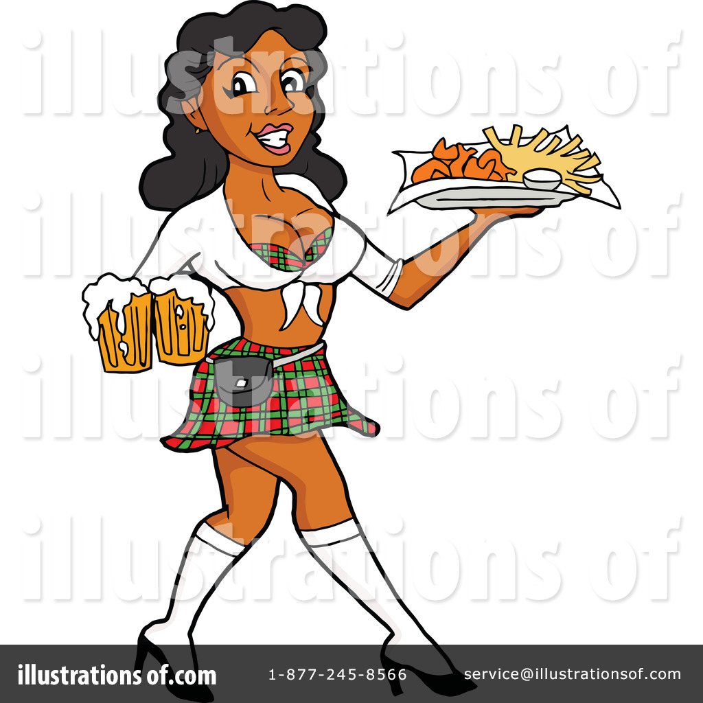 Illustration by lafftoon . Waitress clipart female