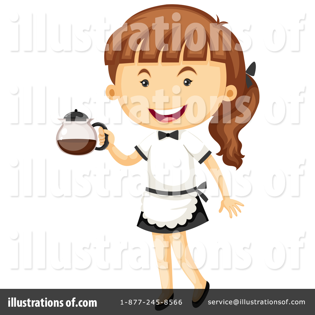 Waitress clipart happy. Illustration by graphics rf