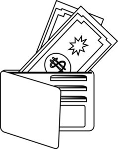 Wallet clipart black and white. Free open cliparts download