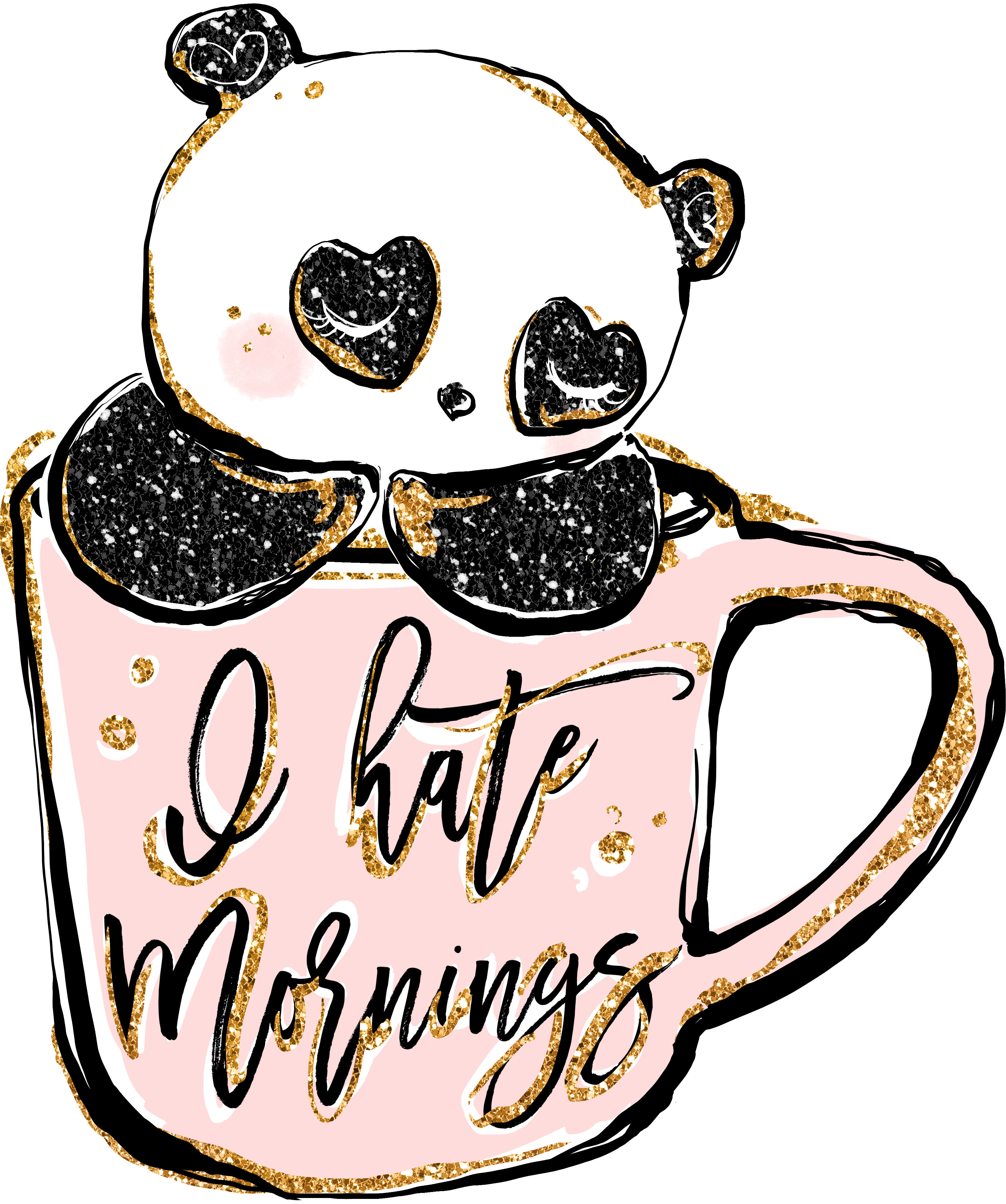 Glam panda hate mornings. Wednesday clipart hump day