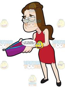 A woman opening her. Wallet clipart girl wallet