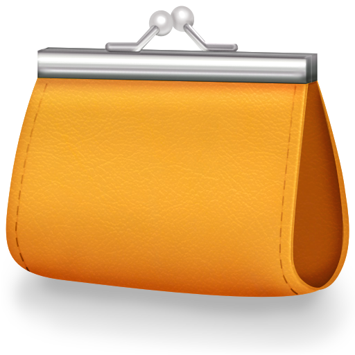 Wallet clipart orange bag. Yellow background transparent 