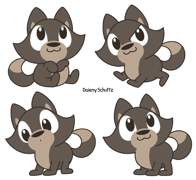 wolves clipart kawaii