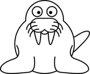 White clip art at. Walrus clipart easy draw