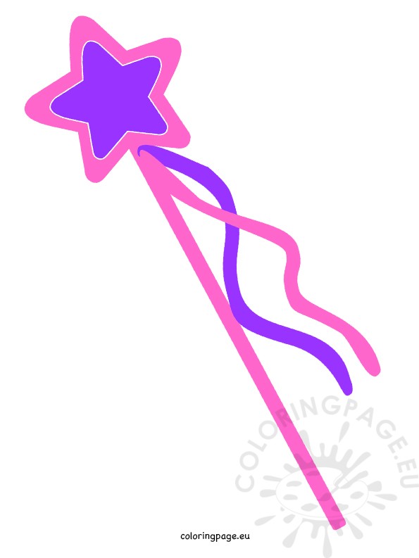 Wand clipart. Magic star fairy coloring