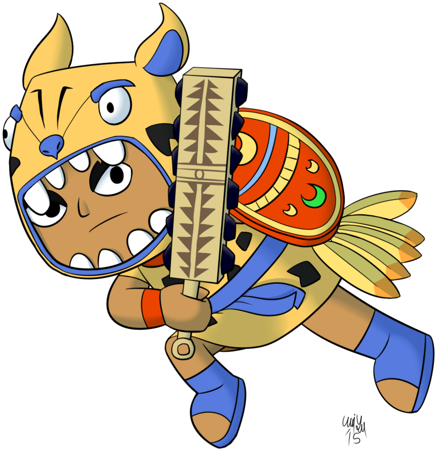 The jaguar by katonator. Warrior clipart aztec