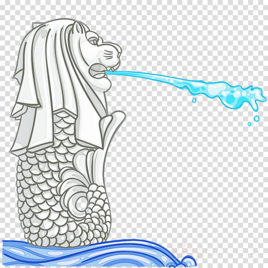 Line art cartoon fictional. Water clipart character