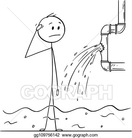 Water clipart character. Eps illustration stick cartoon