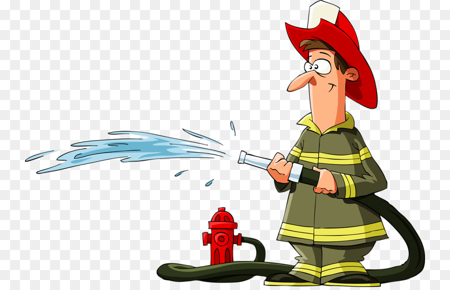 Firefighter cartoon . Water clipart fireman