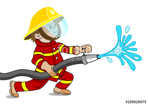 A small holding fire. Water clipart fireman