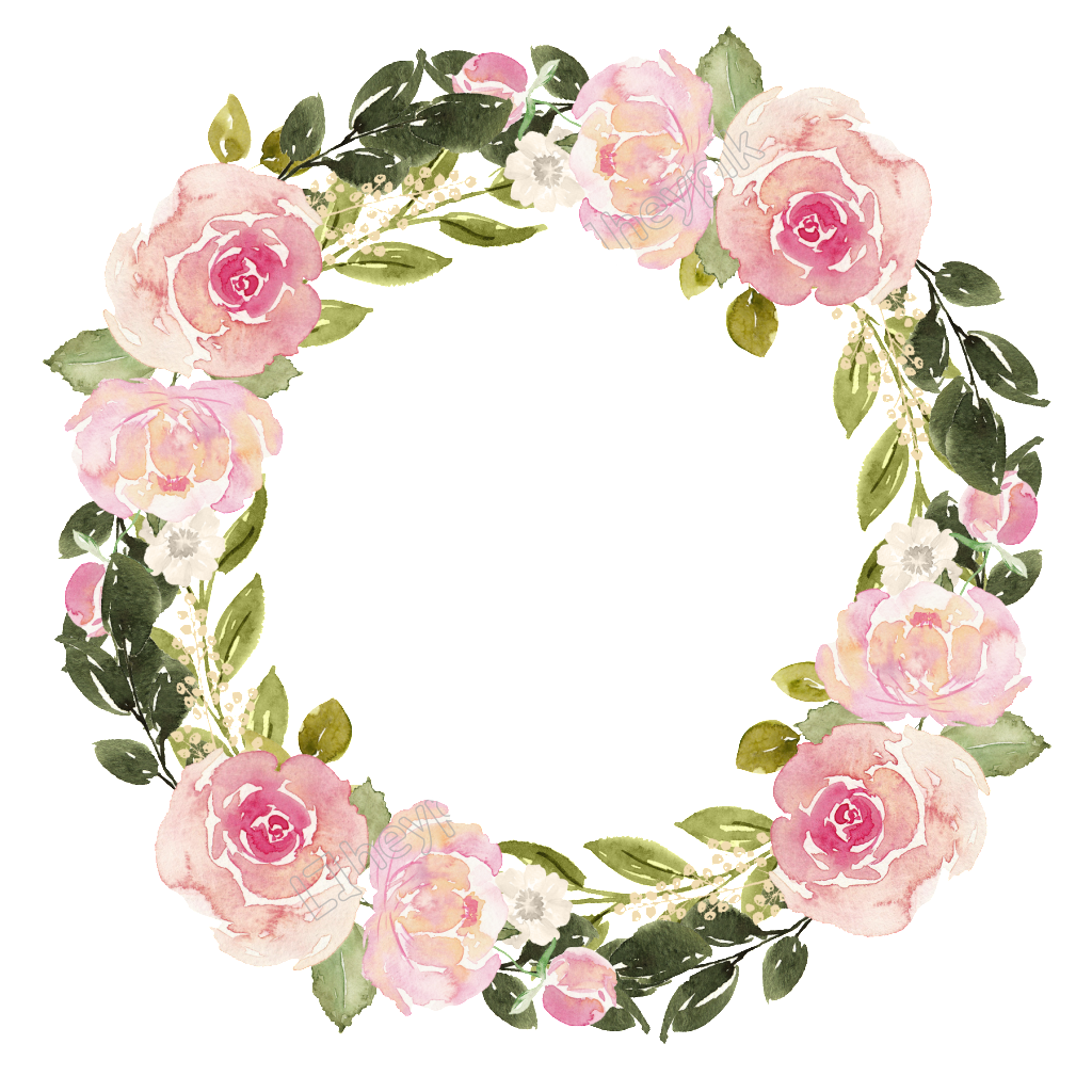 watercolor flower wreath png