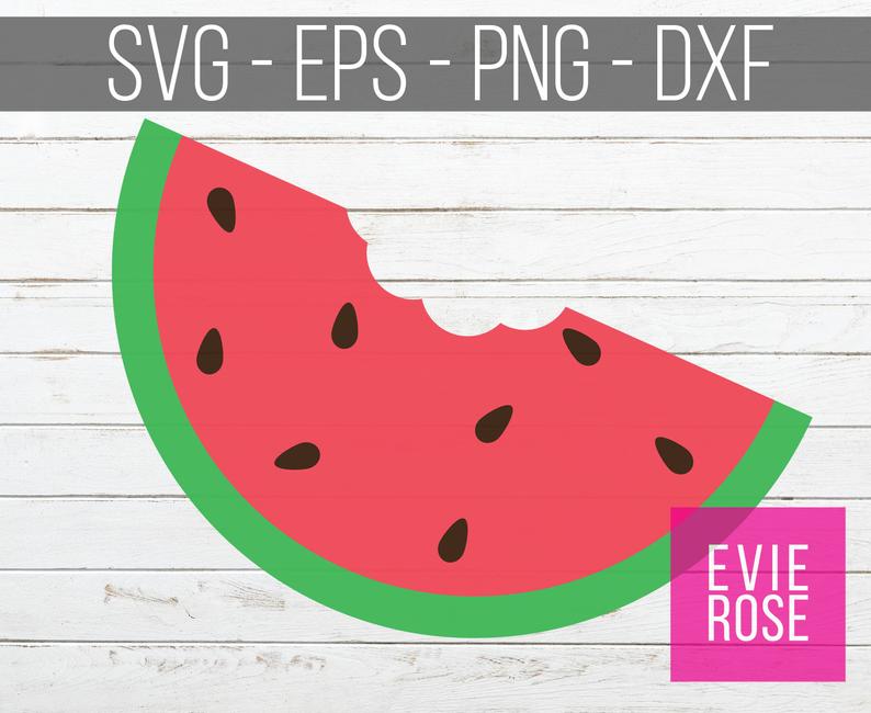 Watermelon clipart bite. Layered cut file with