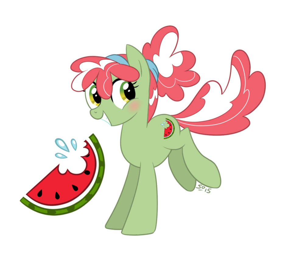 Watermelon clipart character. Pony by bubble on