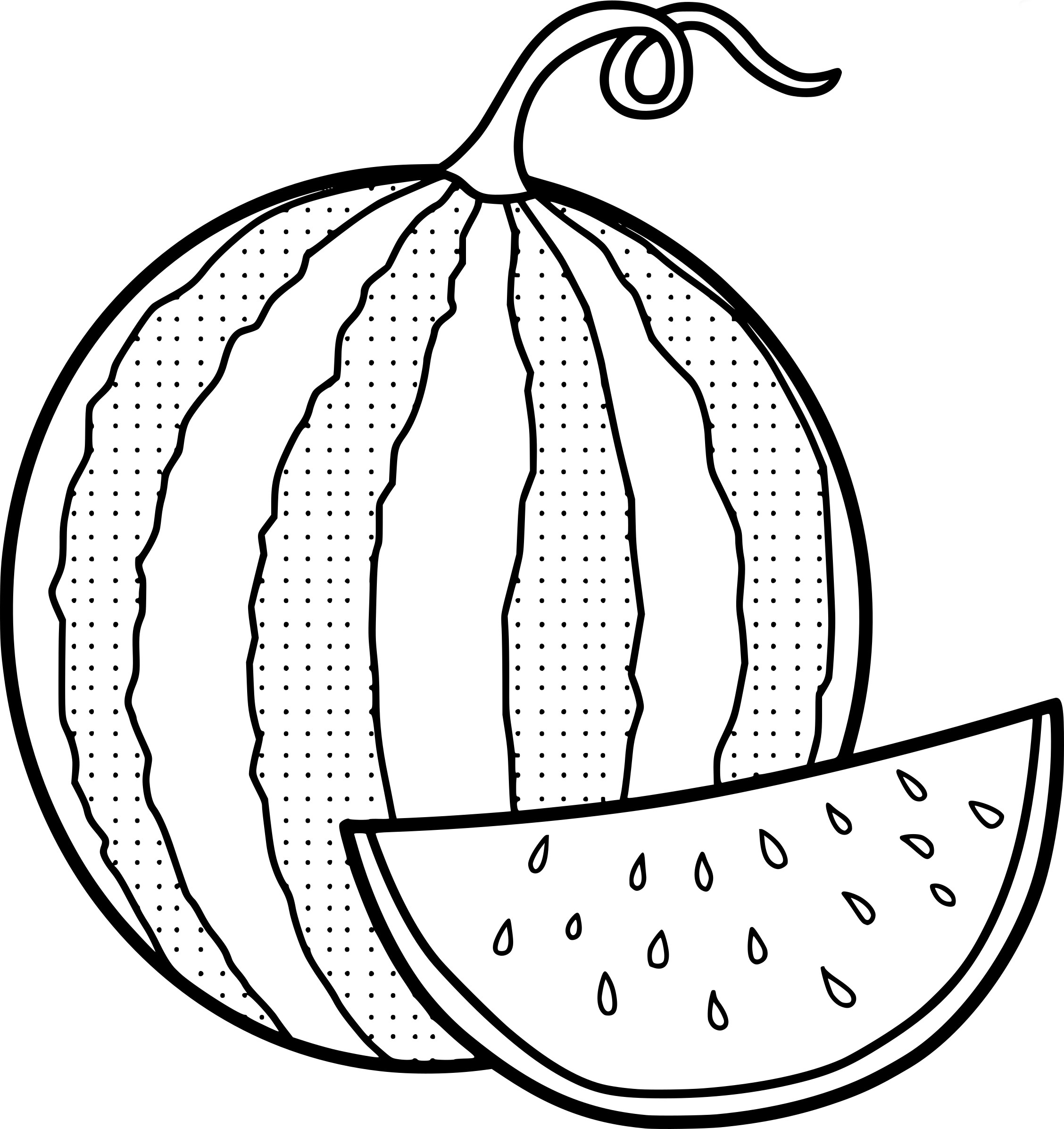 Pages best for kids. Watermelon clipart coloring page