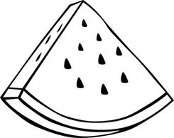 Watermelon clipart outline. Free black and white