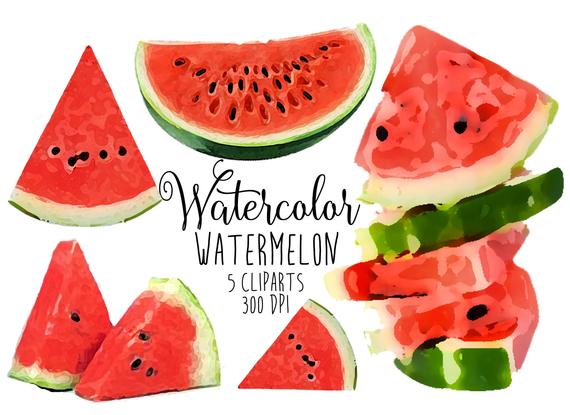 Watermelon clipart picnic item. Watercolor download party clip