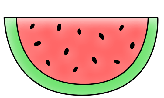 Cartoon step by drawing. Watermelon clipart simple
