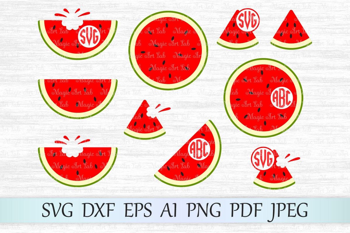 File monogram melon . Watermelon clipart svg
