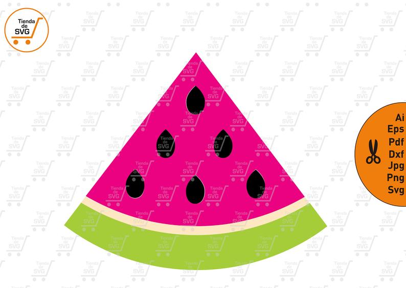 Watermelon clipart triangle thing. Svg cut file melon