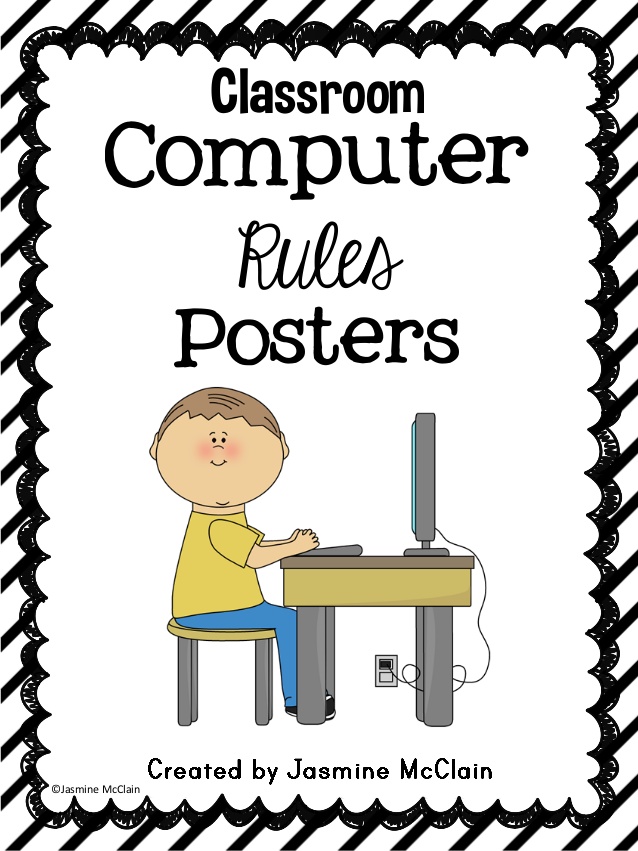 Classroom rules posters . Website clipart computer class expectation