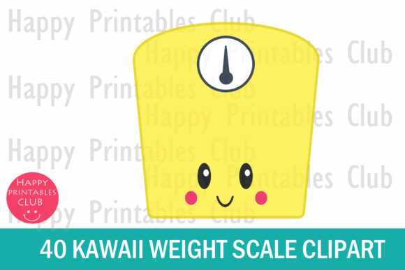 Kawaii scale . Weight clipart cute