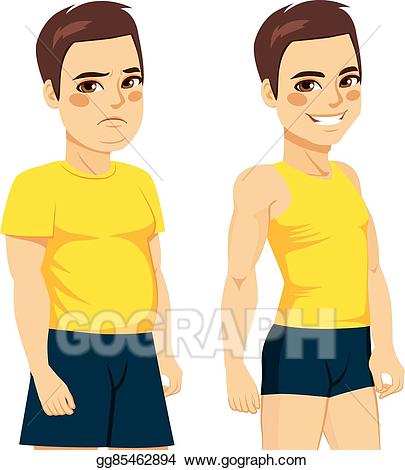 Weight clipart fit person. Vector stock fat man