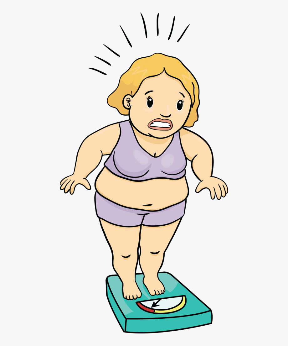 Scale woman on . Weight clipart gain weight