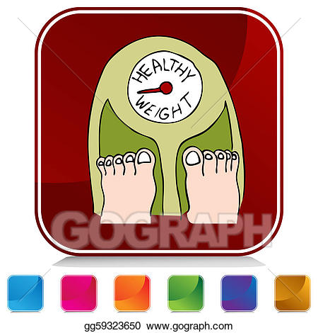 Weight clipart healthy weight. Vector scale button 