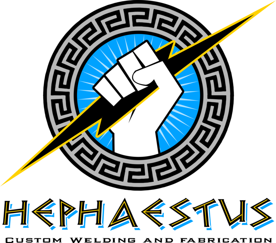 Hephaestus custom and logo. Welding clipart fabrication