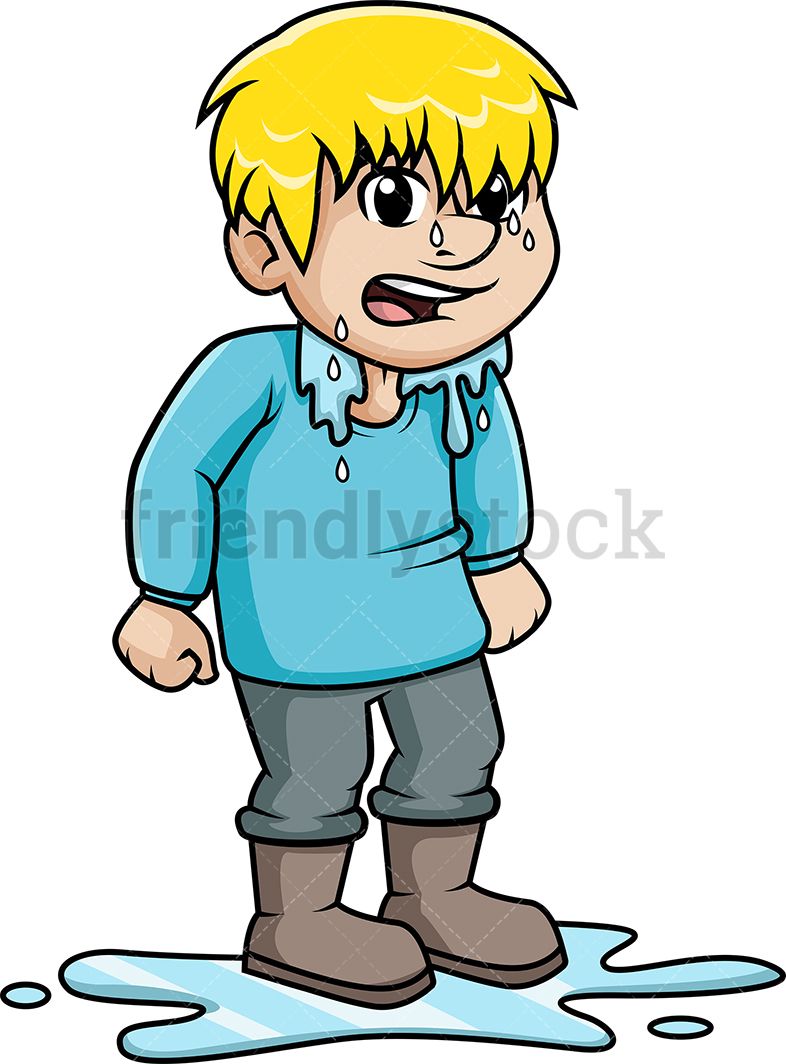 Wet clipart wet hair. Man caught in the