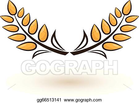 Vector art drawing gg. Wheat clipart abstract