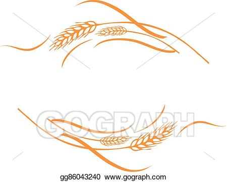 Wheat clipart banner. Eps illustration gold ripe
