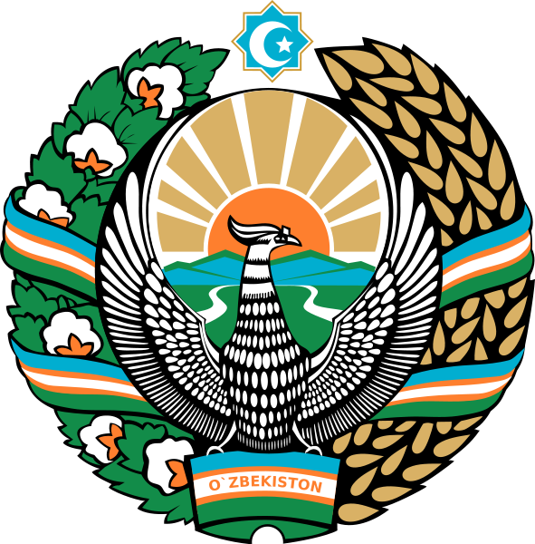 Wheat clipart crest. Coat of arms uzbekistan
