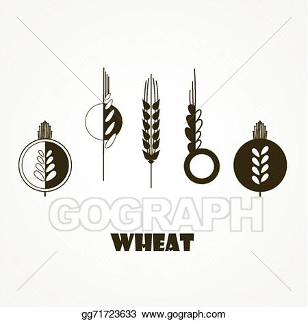 Vector art ear icon. Wheat clipart stylized