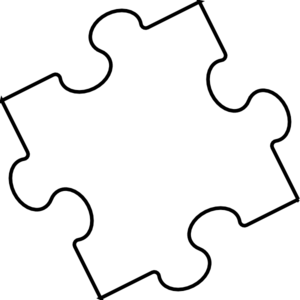White clipart. Black and jigsaw puzzles