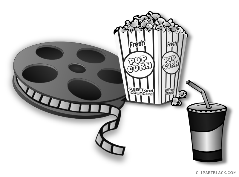 Movie and clipartblack com. White clipart popcorn