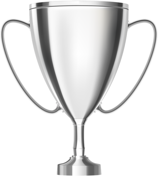 Silver cup transparent png. White clipart trophy