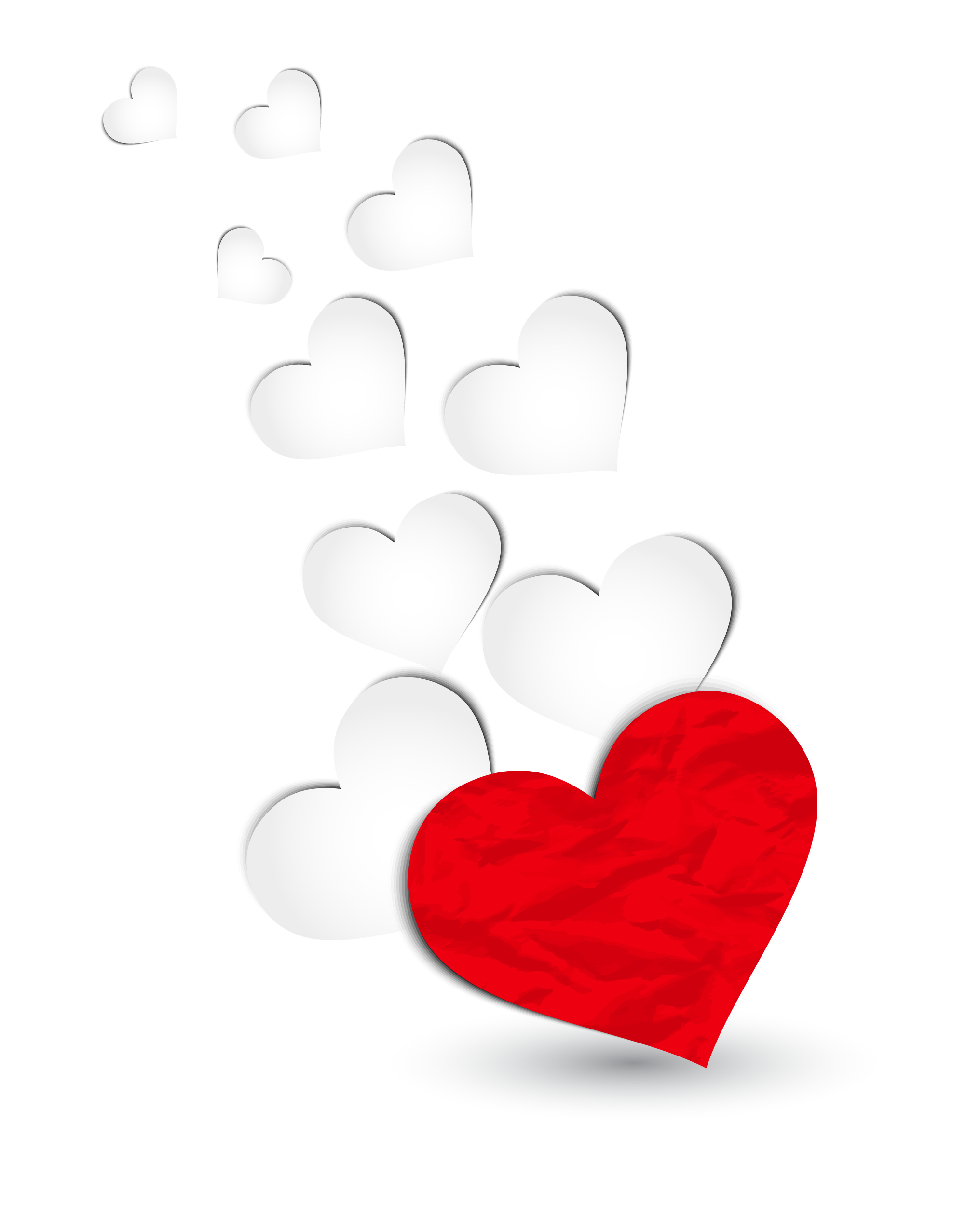 White hearts png. Red and decoration clipart