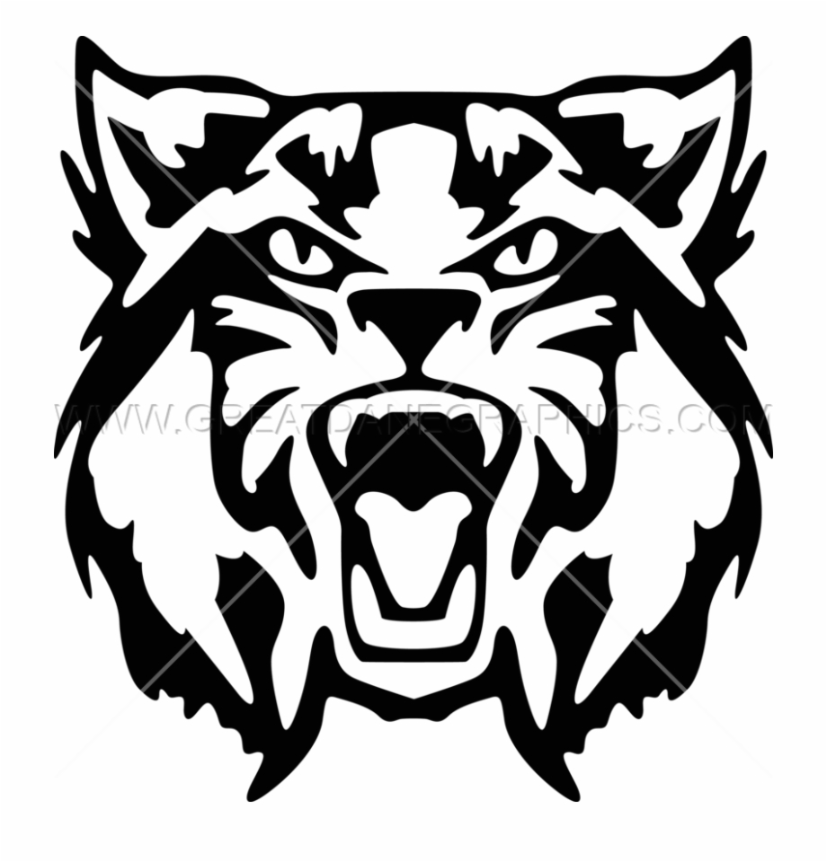 Wildcat clipart black and white. Wild cat image typical