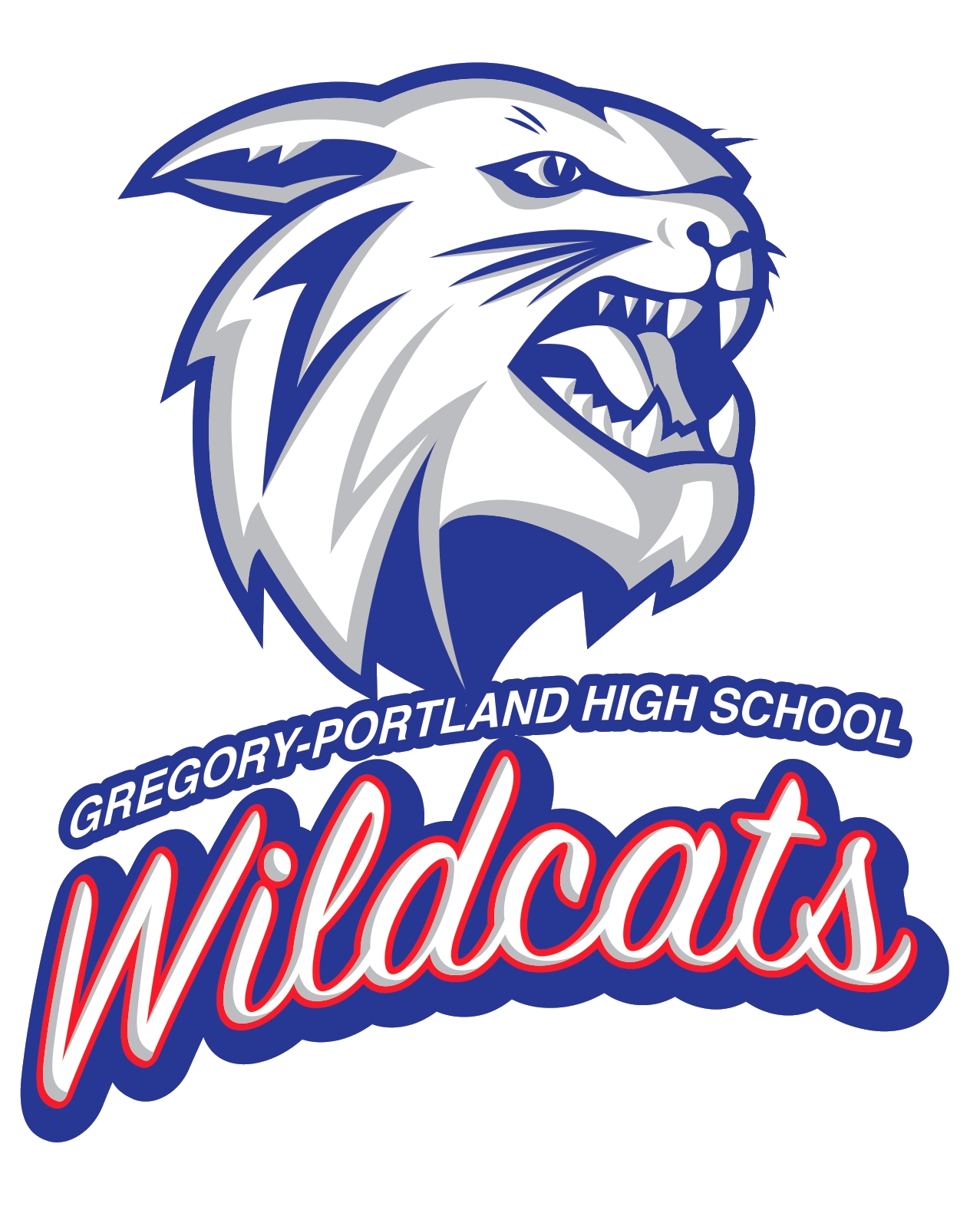 Wildcat clipart blue. The gregory portland wildcats
