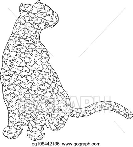 Vector stock drawn leopard. Wildcat clipart jaguar