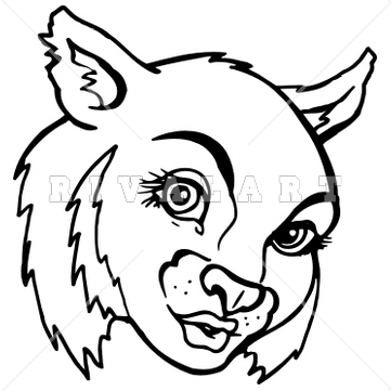 Mascot image of female. Wildcat clipart lady