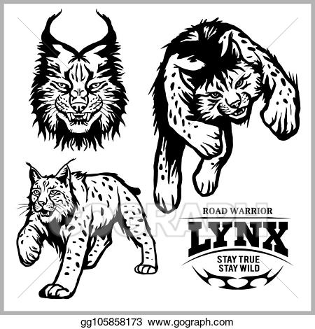 Wildcat clipart lynx. Clip art vector logo