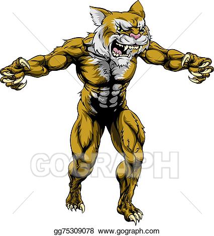 Wildcat clipart scared. Clip art vector scary