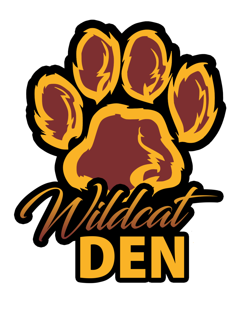 The den . Wildcat clipart yellow
