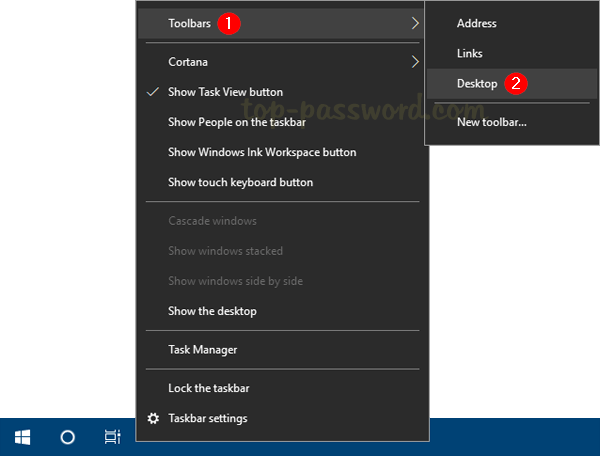 How to add desktop. Windows xp taskbar png