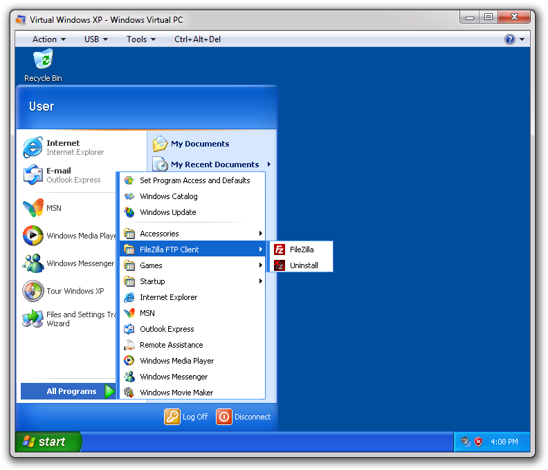 Seamless apps in virtual. Windows xp taskbar png