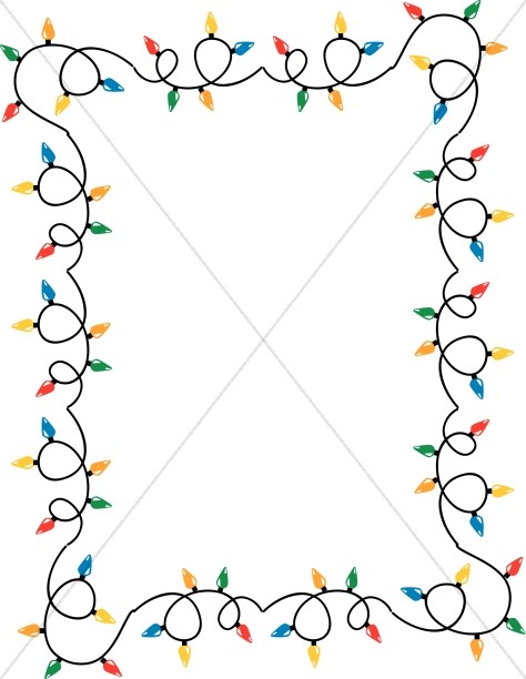 Windy clipart border. Strands of christmas lights